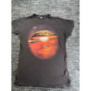 Tultex Boston World Tour 2014 Graphic Tee Womens Small Black Life Love Hope Band